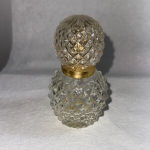 Vintage Nat Robbins Elegant Gold and Clear Glass Perfume Bottle.